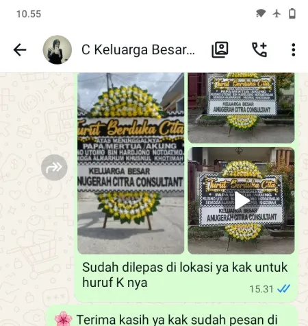 Pengiriman Papan Bunga Duka Pulau Ayer Jakarta
